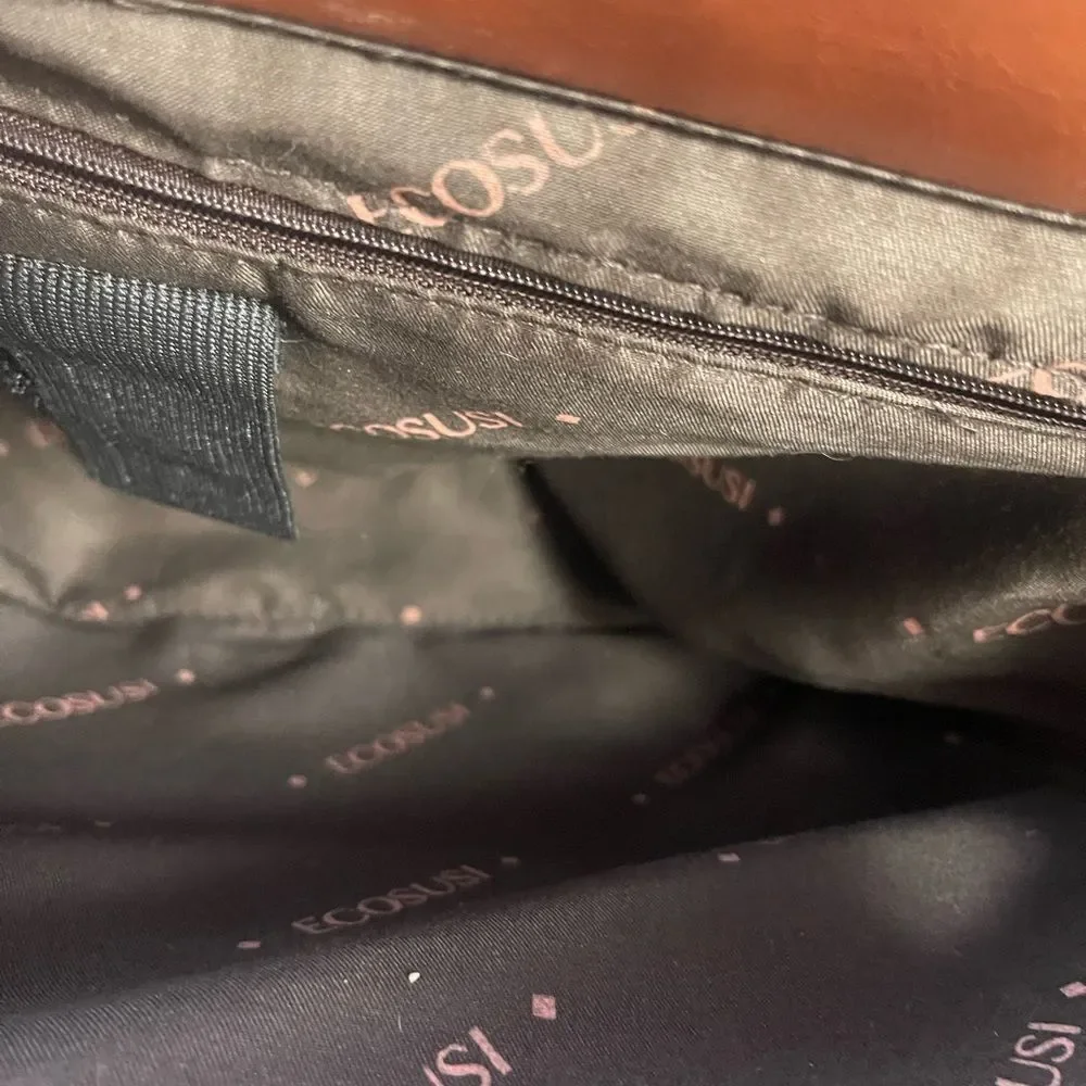Ecosusi Synthetic leather tan Laptop Large Briefcase Bow & Eyelet accents
